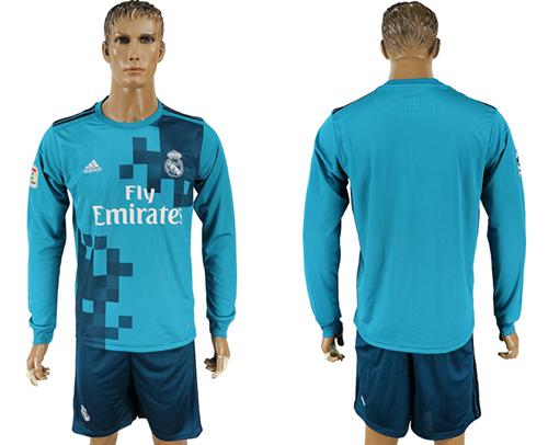 Real Madrid Blank Sec Away Long Sleeves Soccer Club Jersey - Click Image to Close